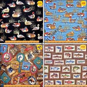 RJR SPORT FISH DUCKS TESSUTI "CABIN COUNTRY/ TAKE THE BAIT" (FAI UNA SELEZIONE) - Foto 1 di 9