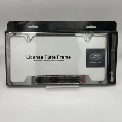 Land Rover Logo Black Union Jack Polished Stainless Steel License Plate VPLFY00 - Image 1 of 4