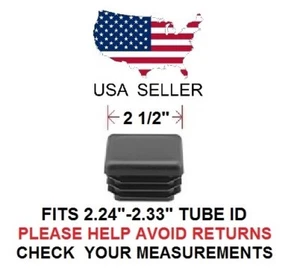 2 1/2 INCH SQUARE TUBING PLUG/END CAP 2 1/2" QUANTITY 2 - Picture 1 of 1