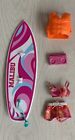 Mattel Barbie Mailbu surfboard accessory set, swim outfit, life jacket & stereo
