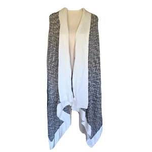 Tigerlily Womens Long Sleeve Open Knit Cardigan Size L Grey White Casual - Foto 1 di 6