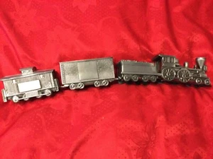 Vintage 1974 Banthrico Train Banks Pewter 4 Piece Set Home Peoples Bank - Picture 1 of 11