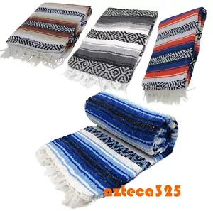 Premium Mexican Heavy Falsa XL Blanket Yoga 78" x 52" - Picture 1 of 10