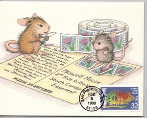 #3060 CHINESE NEW YEAR OF THE RAT STAMP NAKANO PERFINS CARD - Picture 1 of 1