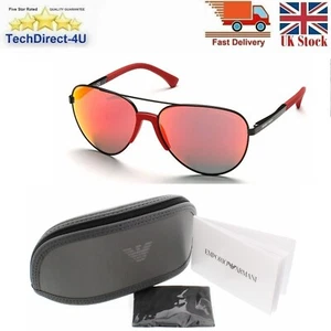 Emporio Armani Sunglasses EA2059 30016Q 61 2N Metal Mirrored Red - Picture 1 of 5