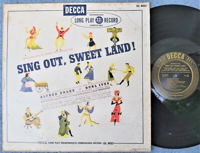 SING OUT, SWEET LAND Original Cast Burl Ives/Alfred Drake Decca LP DL 8023 NM - Image 1 of 2