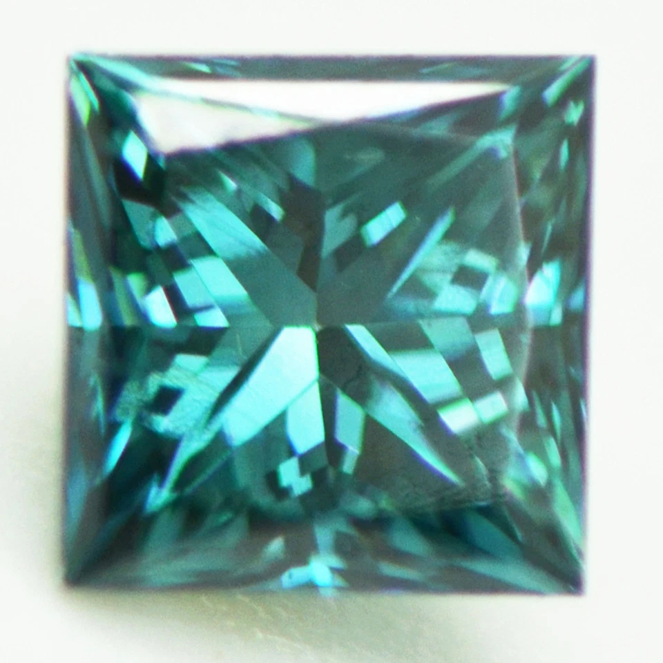 Loose Princess Shaped Diamond Fancy Blue Polished 0.52 Carat Real VS1 Enhanced - Image 1 of 4