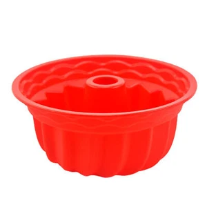 Silicone Bundt Cake Pan 9 Inch Round Fluted Tube Cake Baking Molds,Non-Stick - Picture 1 of 12