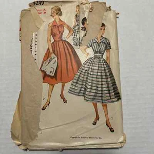Simplicity Vintage 1950's Pattern  #4249 Misses Halter Dress and Jacket Size 16 - Picture 1 of 8