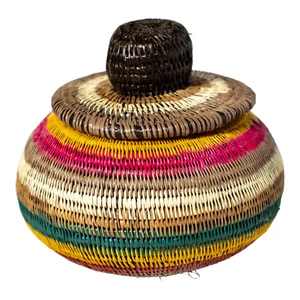 Rainbow Colors Basket With Top - Picture 1 of 13
