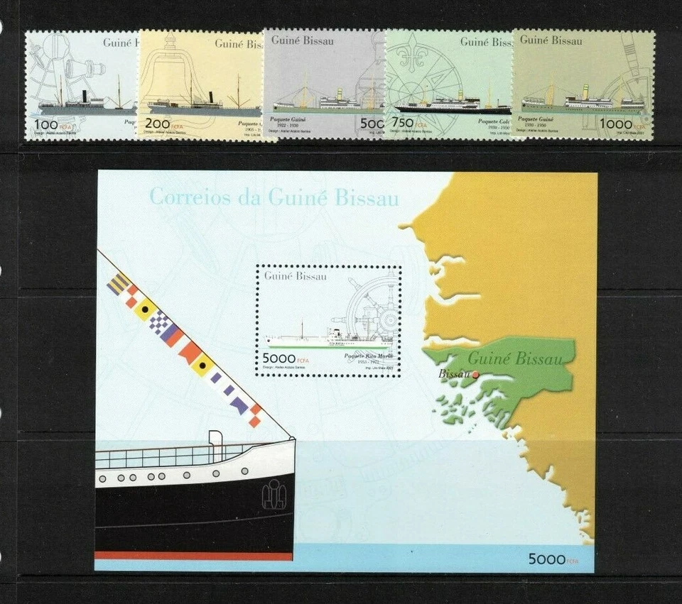 2001 Guinea-Bissau Ships SG 1321/6 Set+MS MUH - image 1 of 2