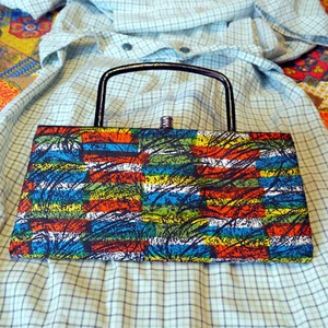 Colorful Mid-Century Mod Vintage Handbag Clutch Purse - Leon of California CUTE! - Picture 1 of 4