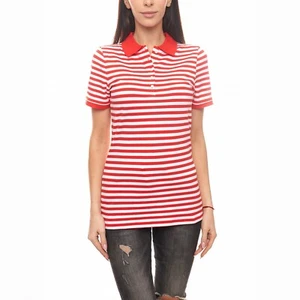 Cheer cooles Damen Sommer Poloshirt - Button Down Kragen in Rot & Weiß - Größe 8 - Bild 1 von 2