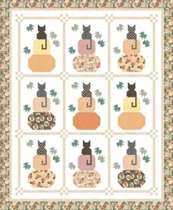 Feline Drive Fabric JUST KITTEN AROUND Halloween Cat Quilt PATTERN ONLY! - Picture 1 of 6