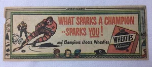 1952 Wheaties Zeitungspapier Anzeige ~ HOCKEYSPIELER - Bild 1 von 1