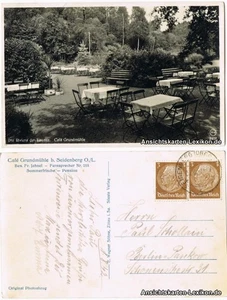 Postal Seidenberg Zawidów Café Grundmühle 1942 - Imagen 1 de 3