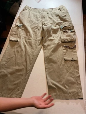 Mens Plugg Co. Jeans & Cargo Pants Y2k Beige Size 38X30 Cargo Baggy Pants Pocket - Image 1 of 4