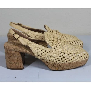 Aerosoles Women's Santiago Raffia Platform Pumps size 7.5 Natural Raffia - Picture 1 of 6