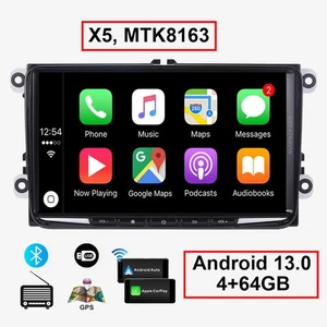 for VW Golf Polo Transporter T5 Head Unit GPS Radio BT 9" Stereo CarPlay 4+64G - Picture 1 of 16