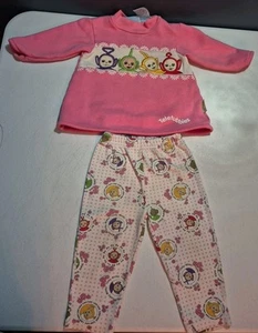 Vintage Teletubbies 2-teiliges Outfit - 18 Monate - Mädchen Langarm Oberteil & Hose - LESEN - Bild 1 von 24