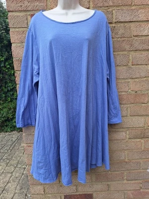 Kit & Kaboodal Made in Italy Lilac Cotton Lagenlook Oversized Smock Top One Size - Image 1 of 4