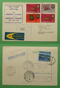 DR WHO 1966 BARBADOS FIRST FLIGHT LUFTHANSA TO JAMAICA ROUND TRIP w6690 - Picture 1 of 3