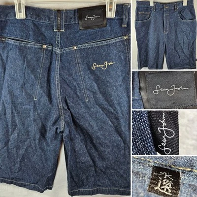 VTG Sean John Y2K Jean Shorts mens 36 Baggy Denim Jorts Streetwear Hip Hop - Image 1 of 4