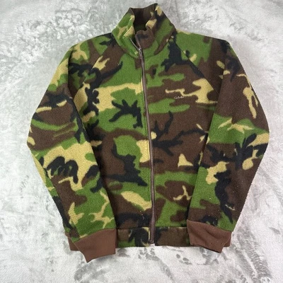 VTG Cabelas Whitetail Clothing Polarfleece camo hunting fleece jacket mens L - Image 1 of 4