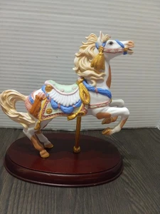 Figura caballo carrusel pinto occidental Lenox 1990 - Imagen 1 de 15
