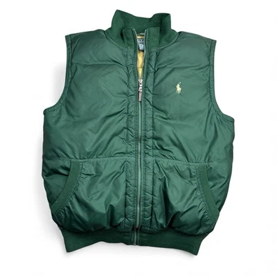 Vintage Polo Ralph Lauren Down Vest Jacket Men’s Small Green Full Zip Quilted  - Image 1 of 4