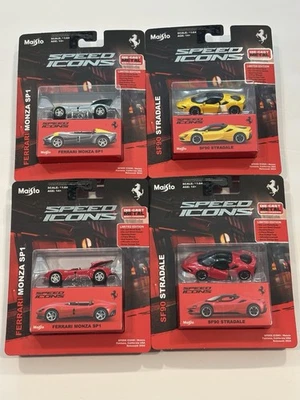 Maisto Speed Icons 法拉利 SF90 Stradale 红色/黄色 Monza SP1 银色 批量 3 件  — 第 1/4 张图片