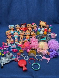 LOL Surprise Set mit 10 Puppen 5-Lil 1-Haustier plus einige Accessoires Schuhe & mehr * wie besehen - Bild 1 von 19