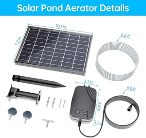 8W Solar Aerator for Pond, Solar Air Pump 3 Working Modes with 4400Mah Battery f - Picture 1 of 1