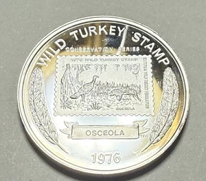 Sello/moneda National Wild Turkey 1976 - una onza de plata Wild Turkey - Imagen 1 de 5