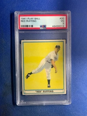 ⚾️ 1941 Play Ball - Red Ruffing (HOF) #20  - PSA 3 - Looks Better - Image 1 of 2