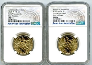 2025 $1 P D TEXAS NASA SPACEWALK NGC MS66 AMERICAN INNOVATION DOLLAR SET - Picture 1 of 2