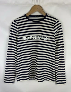 Marimekko Logo Mari 2017 Ladies Striped Long Sleeve T Shirt Tunic Size S - Picture 1 of 21