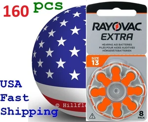 160 piezas tamaño 13 PR48 Rayovac Tarjeta Extra 1.45V Zinc Aire Audífono Batería - Imagen 1 de 21