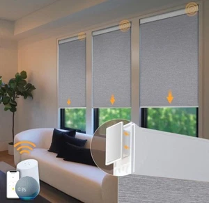 Motorized Blinds No Drill Cordless Roller Shades Electric Blinds with Remote - Picture 1 of 6