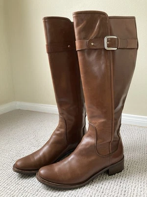 Cole Haan Botas de Cuero Altas Ecuestre Camel Coñac Marrón Bronceado Británico Vibram Foto 1 de 4