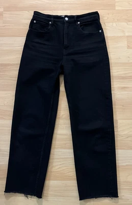 Everlane The Way High Jean女式27黑色牛仔有机棉生边牛仔裤 — 第 1/4 张图片