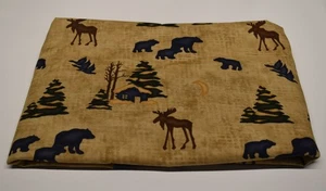 WINTER AT THE LODGE holly taylor MODA FABRIC 1 yard x 43" moose bear cabin trees - Picture 1 of 4