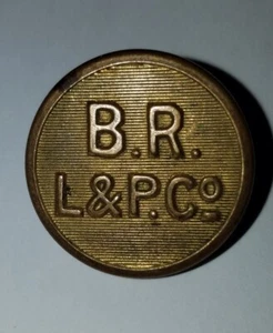 Seltene Vintage B.R.L & P Co. Button Birmingham Eisenbahn und Lokomotive 23 mm Waterbury - Bild 1 von 7