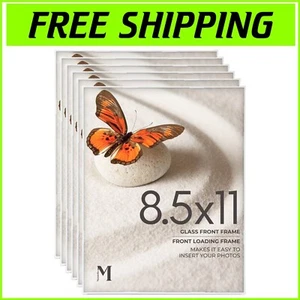 Contemporary 8.5x11 Multi Photo Frame Set of 6 - Perfect for Artwork & Memories - Picture 1 of 8
