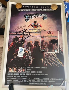 Superman II Poster, S/N mit Echtheitszertifikat, signiert von 7 Darstellern - Bild 1 von 17