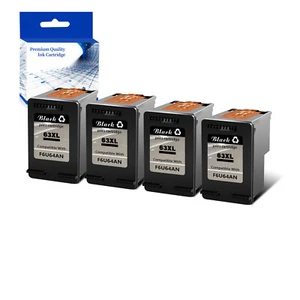 4PK Compatible with 63XL 63 XL Black Ink for HP Deskjet 1110 OfficeJet 3831 3832 - Zdjęcie 1 z 6