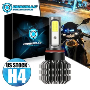 IRONWALLS H4 9003 Motorcycle Headlight LED Bulb 360° High Low Beam Super Bright - Picture 1 of 12
