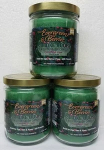 Smoke Odor Exterminator 13oz Jar Candle Evergreen & Berries Set of Three Candles - Picture 1 of 2
