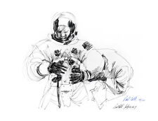 APOLLO 11 ASTRONAUT BUZZ ALDRIN SUITING UP PRINT, NASA ARTIST PAUL CALLE