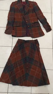 Damas Vintage Falda Traje Chaqueta DISEÑADOR Evan Picone Talla XS Lana - Imagen 1 de 11